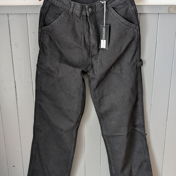 High rise wide leg carpenter black jeans size 9 - Picture 8 of 8